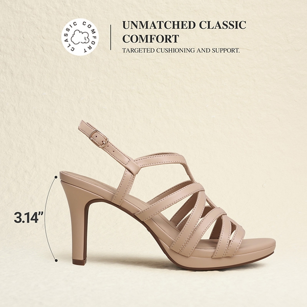 Comfort Platform Stiletto Heel Dress Sandals - NUDE - 3