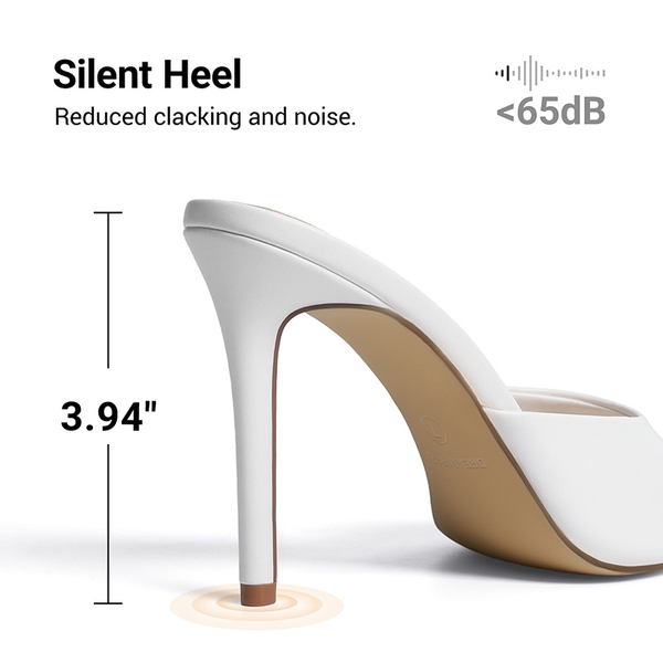 Chic Open Toe Stiletto Mule Heels - WHITE - 6