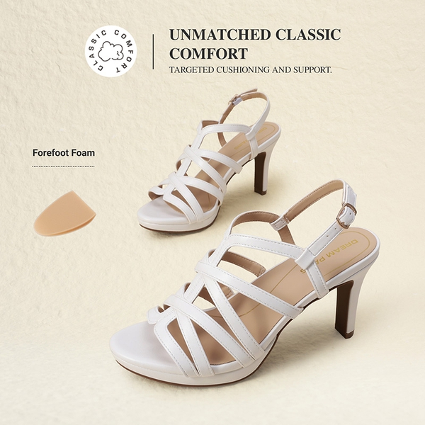 Ascenda Comfort Platform Stiletto Heel Dress Sandals - WHITE - 4