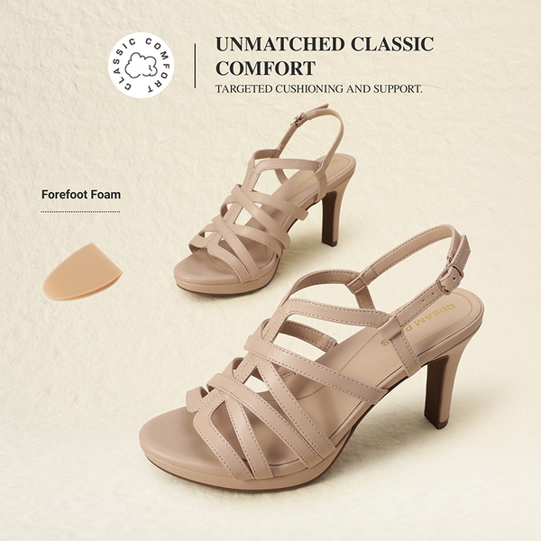 Comfort Platform Stiletto Heel Dress Sandals - NUDE - 4