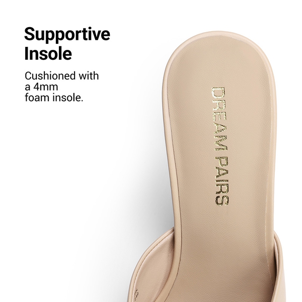 Chic Open Toe Stiletto Mule Heels - NUDE - 7