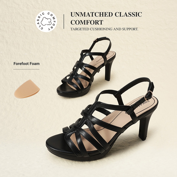 Ascenelle Comfort Platform Stiletto Heel Dress Sandals - BLACK - 4