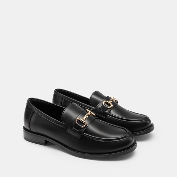 Women's Casual Dressy Loafers - BLACK-PU - 4