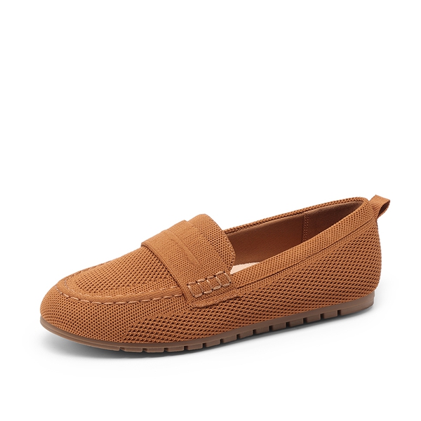 Ascenelle All-day Comfort Fashionable Slip-on Loafers Knit Edition - BROWN -  0
