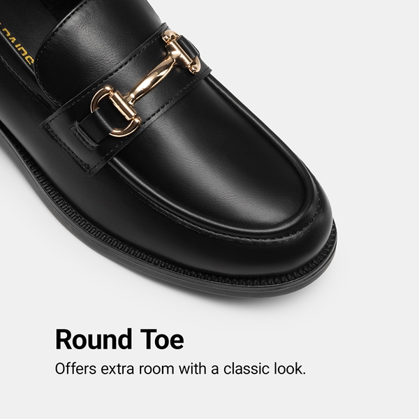 Women's Casual Dressy Loafers - BLACK-PU - 5