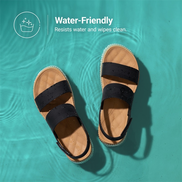 Comfortable Summer Beach Wedge Sandals - BLACK - 8