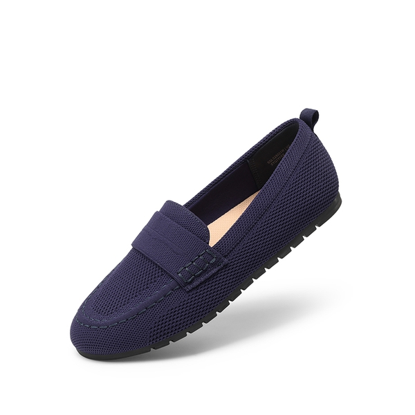 Ascenelle All-day Comfort Fashionable Slip-on Loafers Knit Edition - NAVY - 3