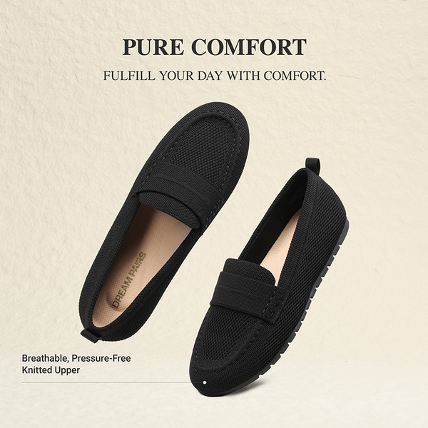 All-day Comfort Fashionable Slip-on Loafers - BLACK - 6