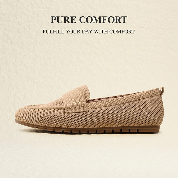 All-day Comfort Fashionable Slip-on Loafers - NUDE - 4