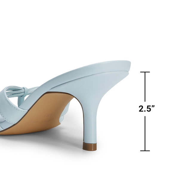 Women’s Square Toe Heels with Crossover Straps - LIGHT BLUE - 5