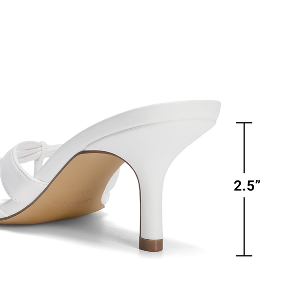 Women’s Square Toe Heels with Crossover Straps - WHITE - 5