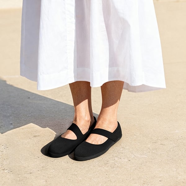 Women’s Wide-Sole Mary Jane Flats - BLACK - 2