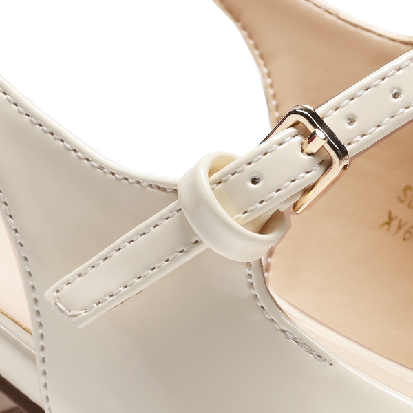 Women’s Square Toe Mary Jane Shoes - BEIGE - 6