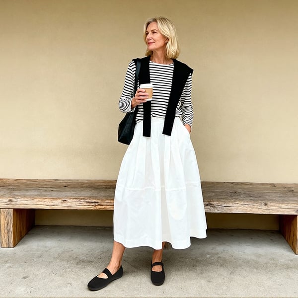 Women’s Wide-Sole Mary Jane Flats - BLACK - 1