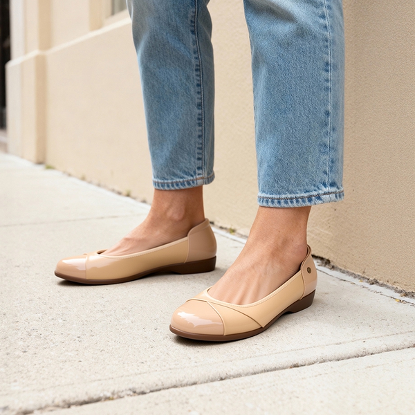 Women’s Comfortable Flats with Arch Support - NUDE - 2