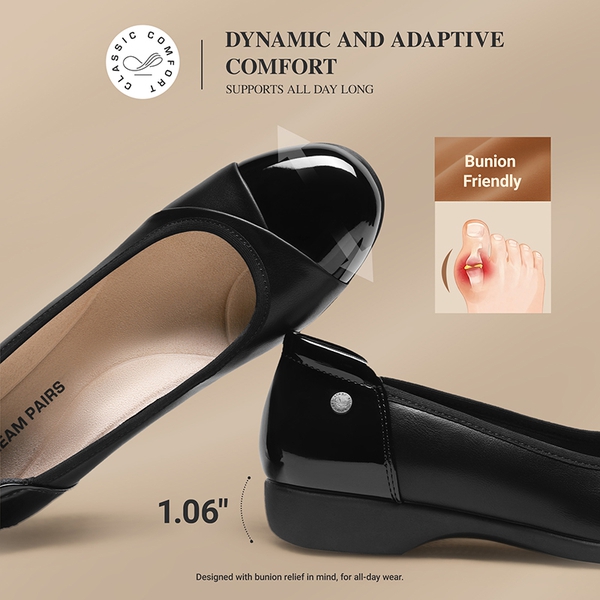 Ascenelle Women’s Comfortable Flats with Arch Support - BLACK - 3