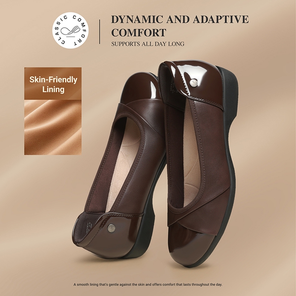 Ascenda Women’s Comfortable Flats with Arch Support - BROWN - 4