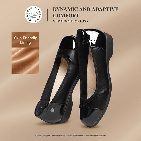 Ascenelle Women’s Comfortable Flats with Arch Support - BLACK - 4