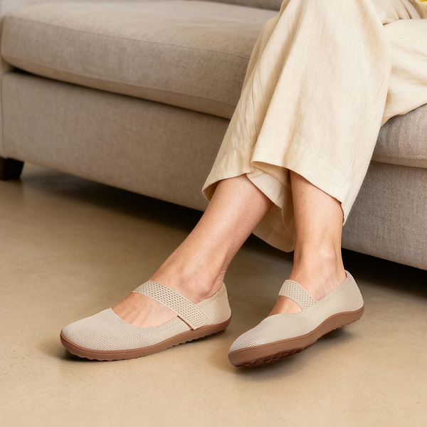 Women’s Wide-Sole Mary Jane Flats - NUDE - 2