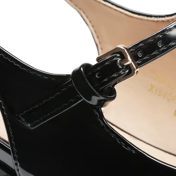 Women’s Square Toe Mary Jane Shoes - BLACK-PAT - 6