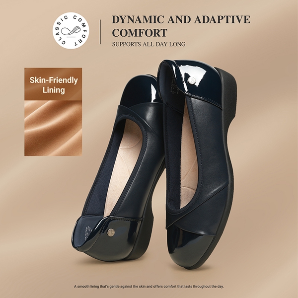 Ascenda Women’s Comfortable Flats with Arch Support - NAVY - 4