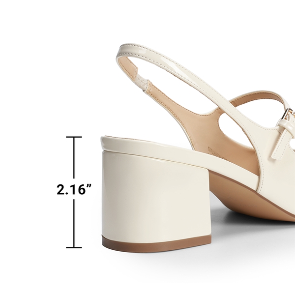 Women’s Square Toe Mary Jane Shoes - BEIGE - 5