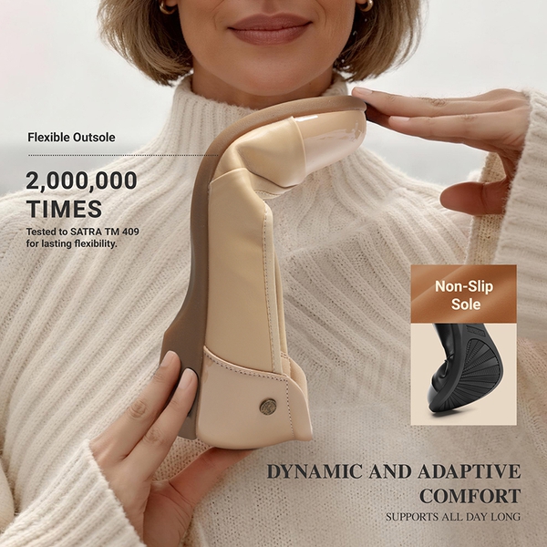 Women’s Comfortable Flats with Arch Support - NUDE - 6