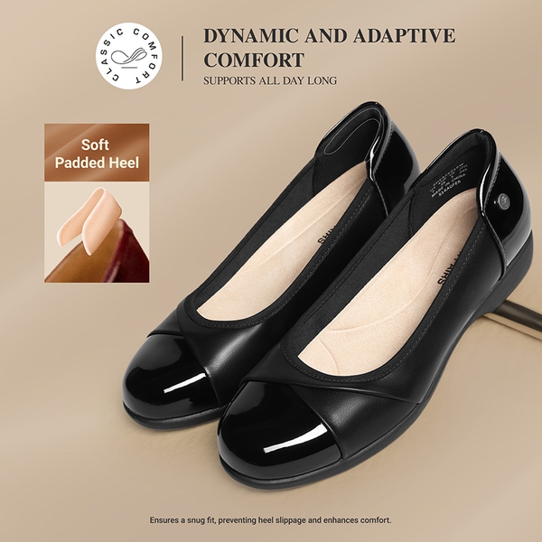 Ascenelle Women’s Comfortable Flats with Arch Support - BLACK - 5