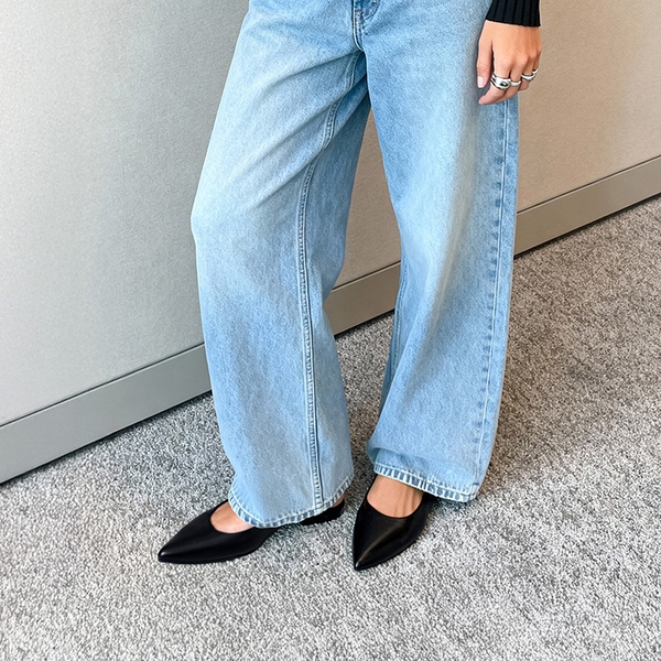 Women’s Pointed Toe Slingback Flats - BLACK - 2