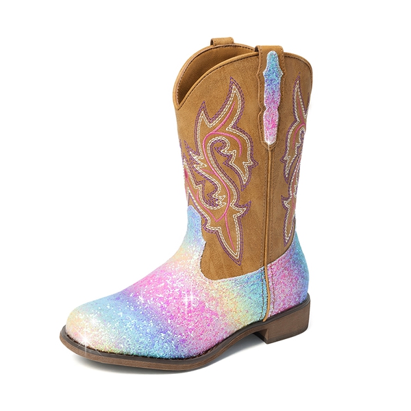 Girls’ Glitter Cowboy Boots - RAINBOW -  0