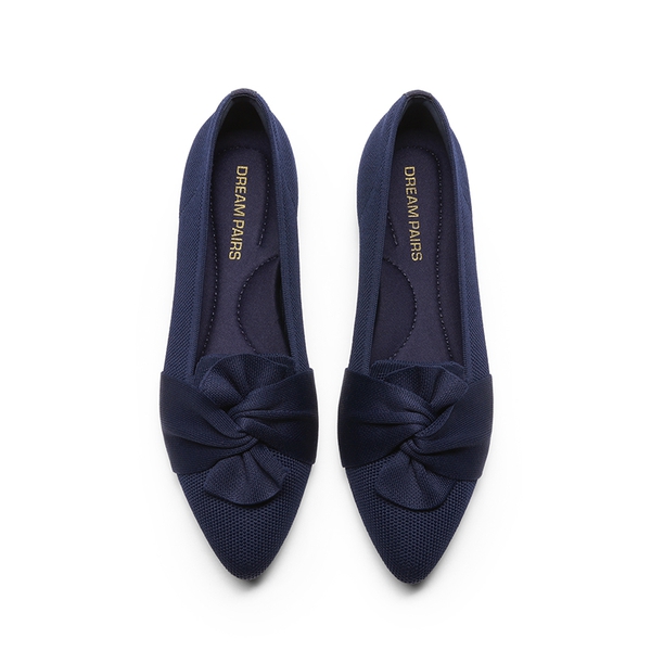 Women’s Foldable Bow Flats - NAVY - 3