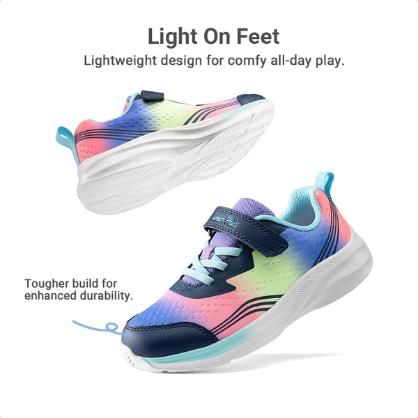 Kids’ Lightweight Running Shoes - RAINBOW/BLUE - 2