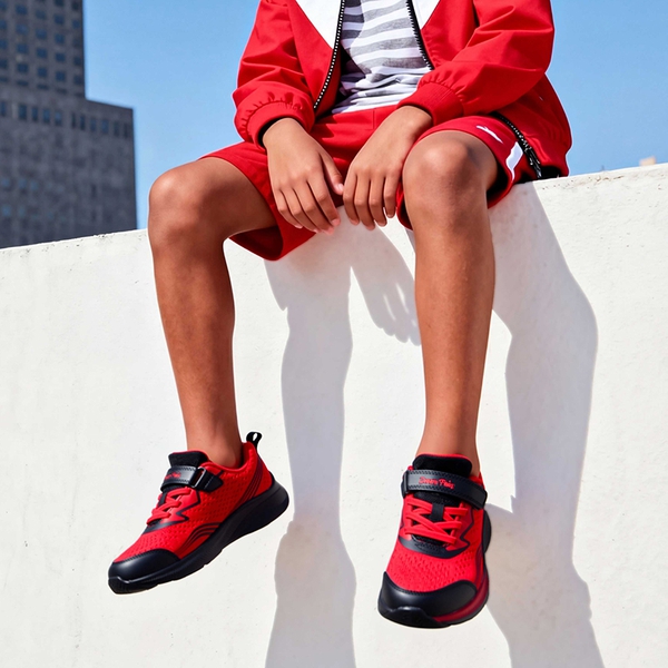 Kids’ Lightweight Running Shoes - RED/BLACK - 1