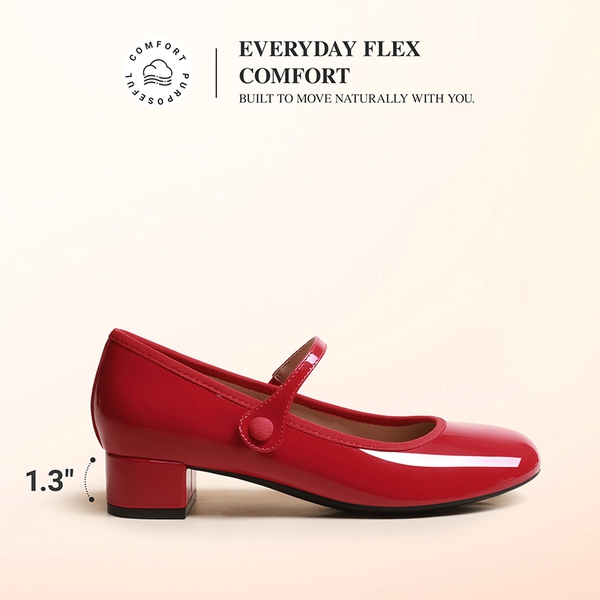 Ascenda Women’s Comfort Mary Jane Shoes - RED - 3