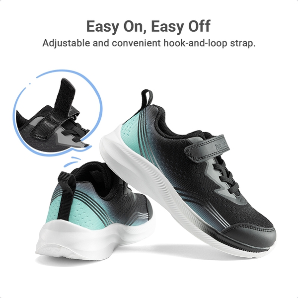 Kids’ Lightweight Running Shoes - BLACK/BLUE - 4