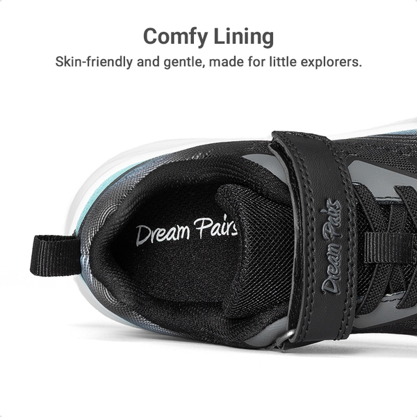 Kids’ Lightweight Running Shoes - BLACK/BLUE - 5