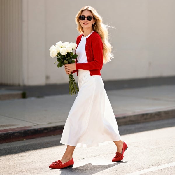 Women’s Foldable Bow Flats - RED - 1