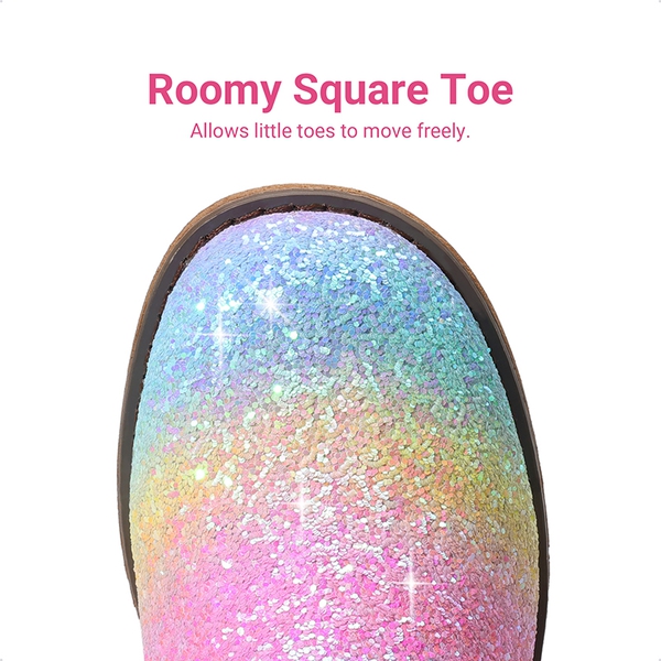 Girls’ Glitter Cowboy Boots - RAINBOW - 5
