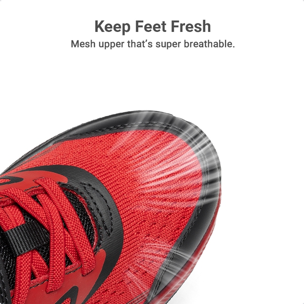 Kids’ Lightweight Running Shoes - RED/BLACK - 3