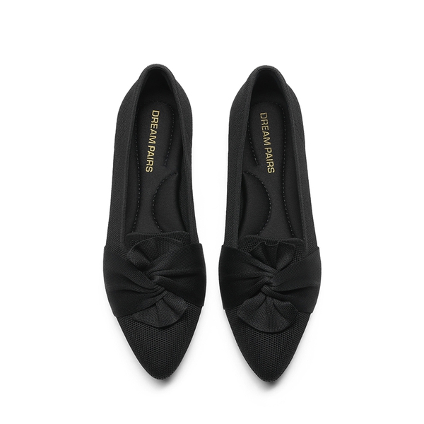 Women’s Foldable Bow Flats - BLACK - 3