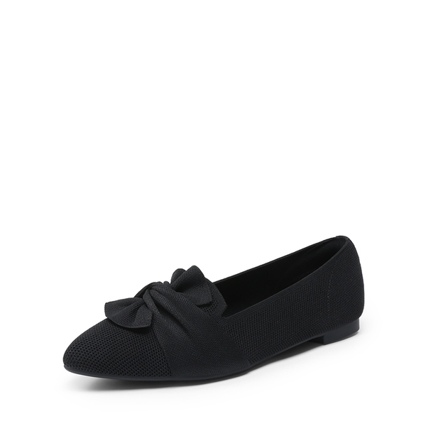 Women’s Foldable Bow Flats - BLACK -  0