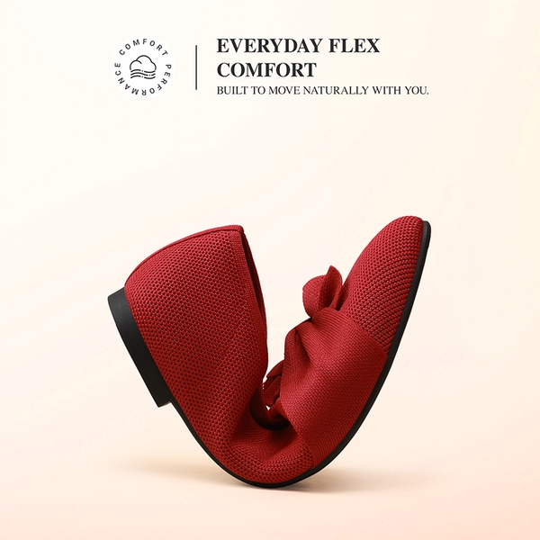 Women’s Foldable Bow Flats - RED - 4