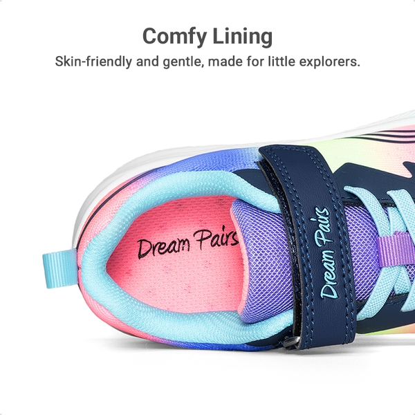 Kids’ Lightweight Running Shoes - RAINBOW/BLUE - 5