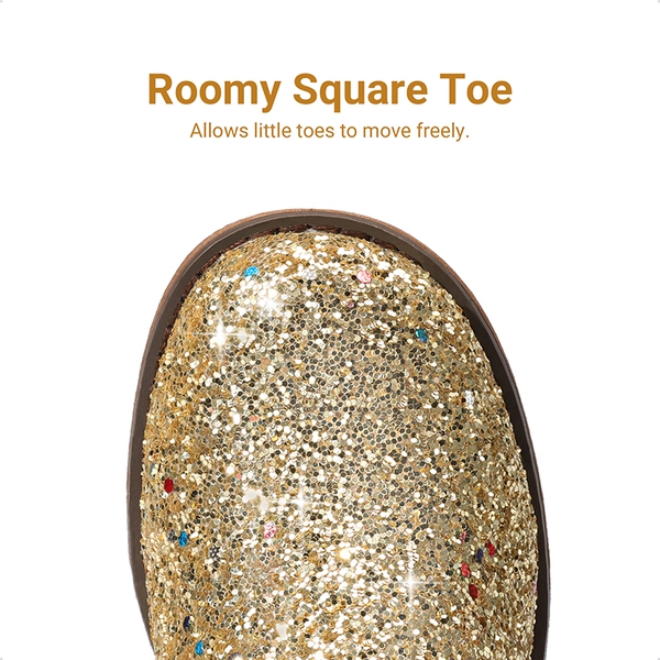 Girls’ Glitter Cowboy Boots - GOLD - 5