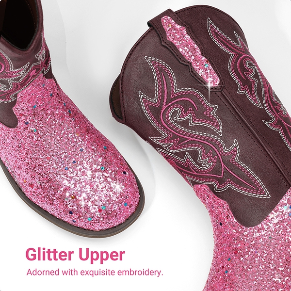 Girls’ Glitter Cowboy Boots - PINK - 2