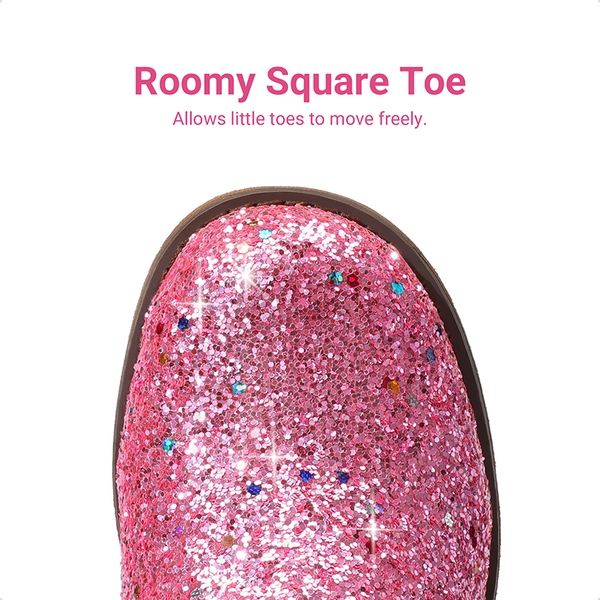 Girls’ Glitter Cowboy Boots - PINK - 5