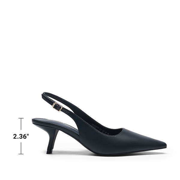 Women’s Pointed Toe Slingback Heels - NAVY - 4