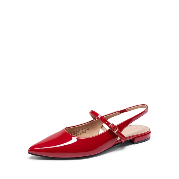 Women’s Pointed Toe Slingback Flats - RED -  0