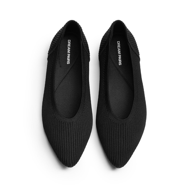 Women’s Foldable Knit Flats - BLACK - 3