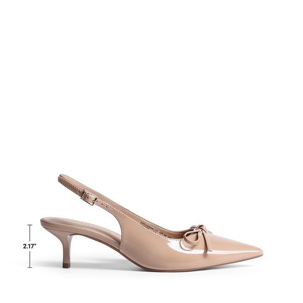 Women’s Kitten Heel Slingbacks - NUDE - 3